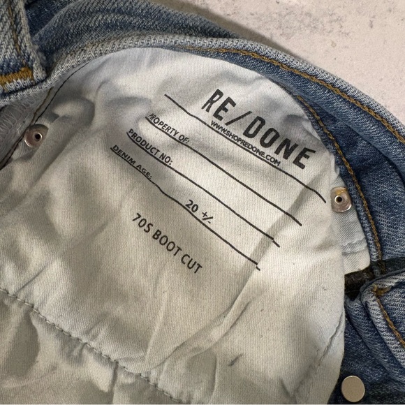 RE/DONE Originals || 70s Bootcut Jeans in Blazed Indigo Light Wash 26 - Picture 7 of 13